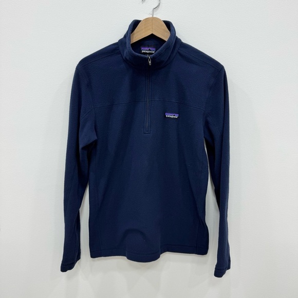 Patagonia Men’s Micro D fleece 1/4 zip pullover Navy Blue Sz Small - Picture 6 of 7